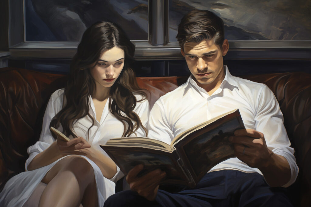 couple reading a book